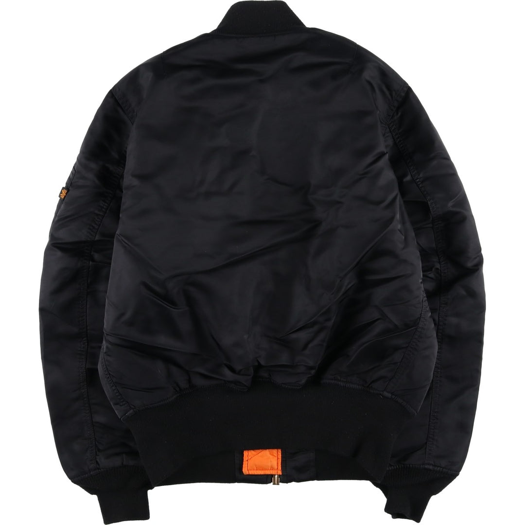 90'S civilian Alpha MA-1 style padded military flight jacket, men's size M, vintage unclear black type Vintage Second Hand