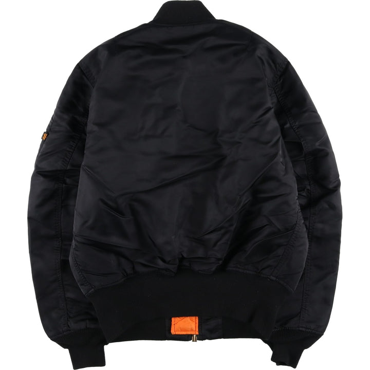 90'S civilian Alpha MA-1 style padded military flight jacket, men's size M, vintage unclear black type Vintage Second Hand