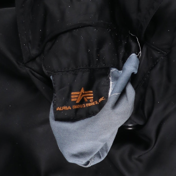 90'S civilian Alpha MA-1 style padded military flight jacket, men's size M, vintage unclear black type Vintage Second Hand