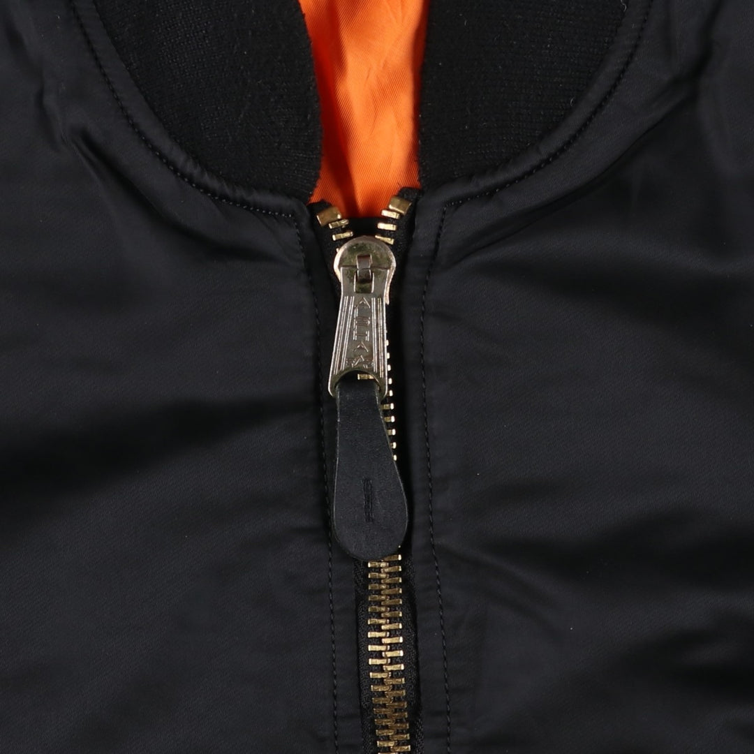 90'S civilian Alpha MA-1 style padded military flight jacket, men's size M, vintage unclear black type Vintage Second Hand