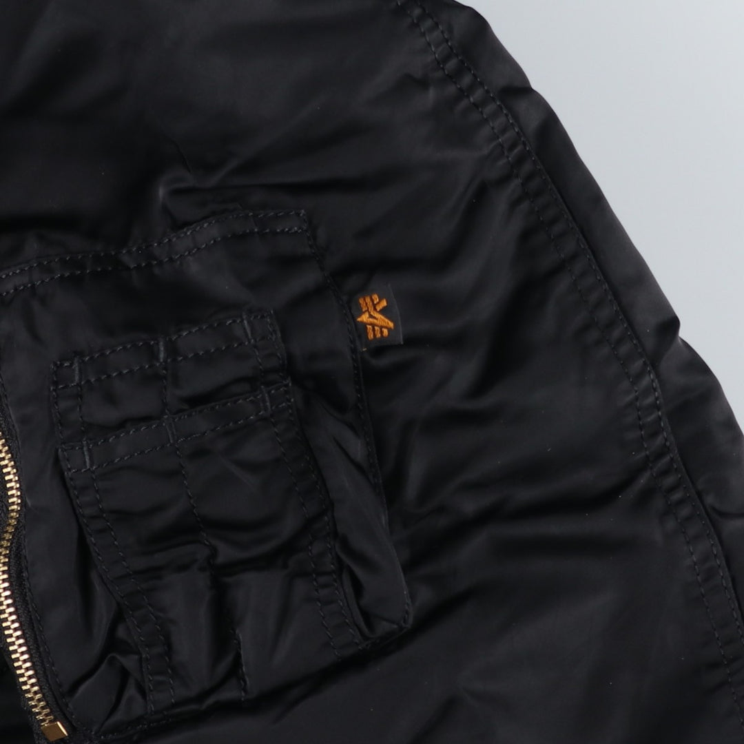 90'S civilian Alpha MA-1 style padded military flight jacket, men's size M, vintage unclear black type Vintage Second Hand