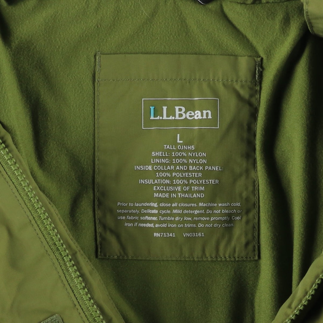 LLBean Men's Padded Mountain Jacket, Shell Jacket, Puffer Jacket, Size L Nylon green type Vintage Second Hand