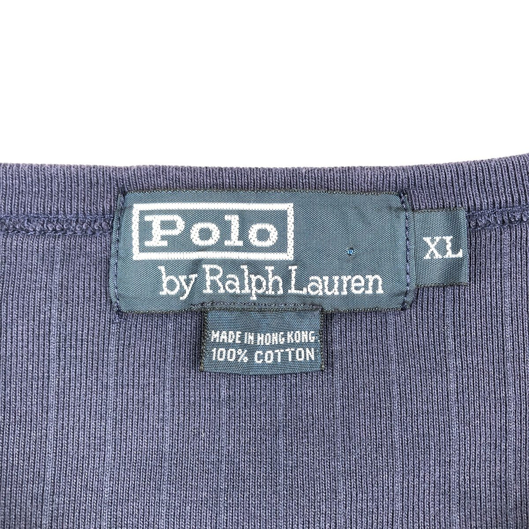 Ralph Lauren POLO by Ralph Lauren long-sleeved T-shirt, men's size XL cotton navy blue type Vintage Second Hand