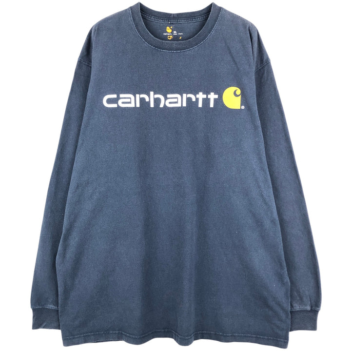 Carhartt long-sleeved T-shirt, men's size XL cotton navy blue type Vintage Second Hand