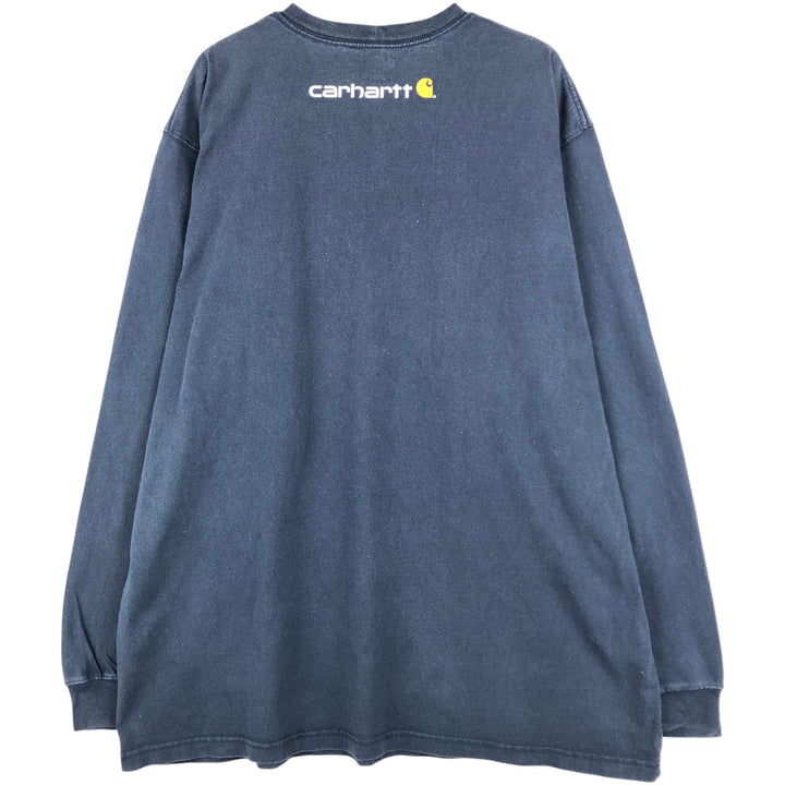 Carhartt long-sleeved T-shirt, men's size XL cotton navy blue type Vintage Second Hand