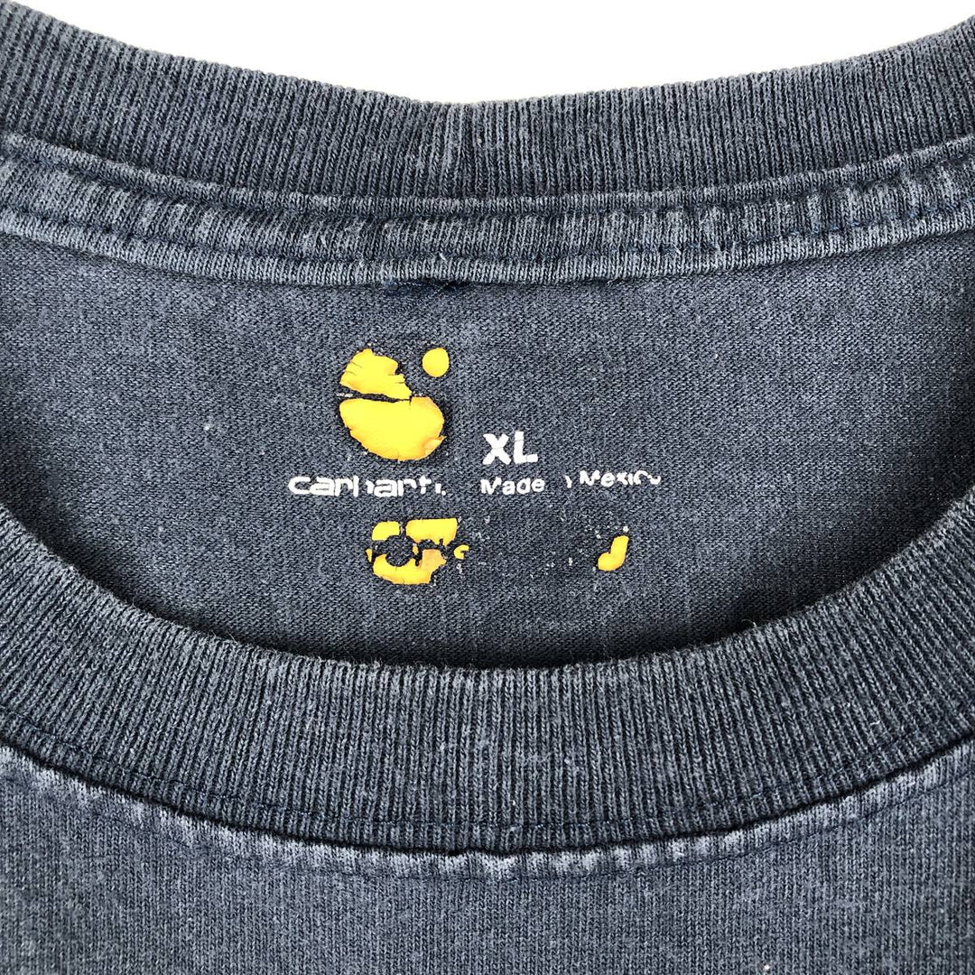 Carhartt long-sleeved T-shirt, men's size XL cotton navy blue type Vintage Second Hand