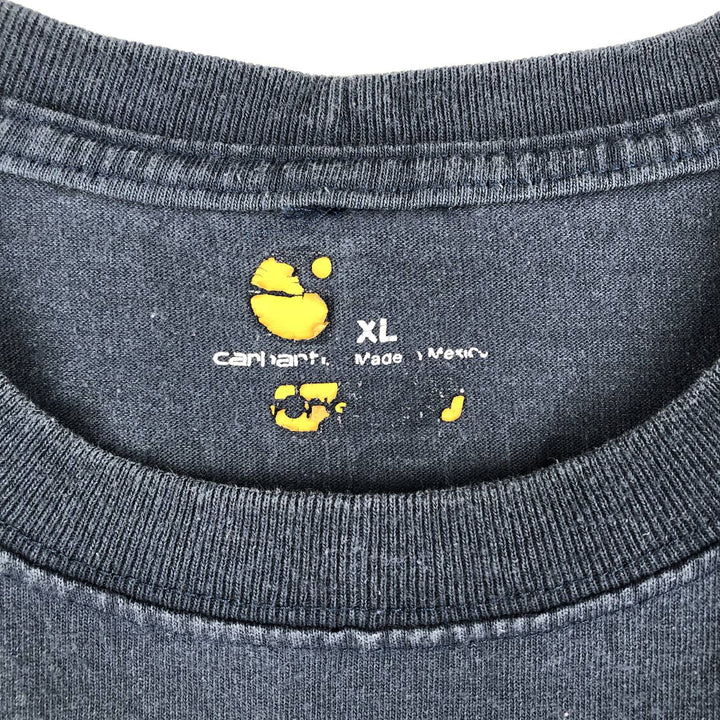 Carhartt long-sleeved T-shirt, men's size XL cotton navy blue type Vintage Second Hand