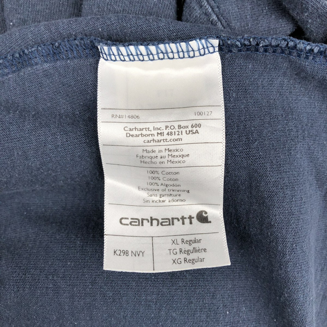 Carhartt long-sleeved T-shirt, men's size XL cotton navy blue type Vintage Second Hand