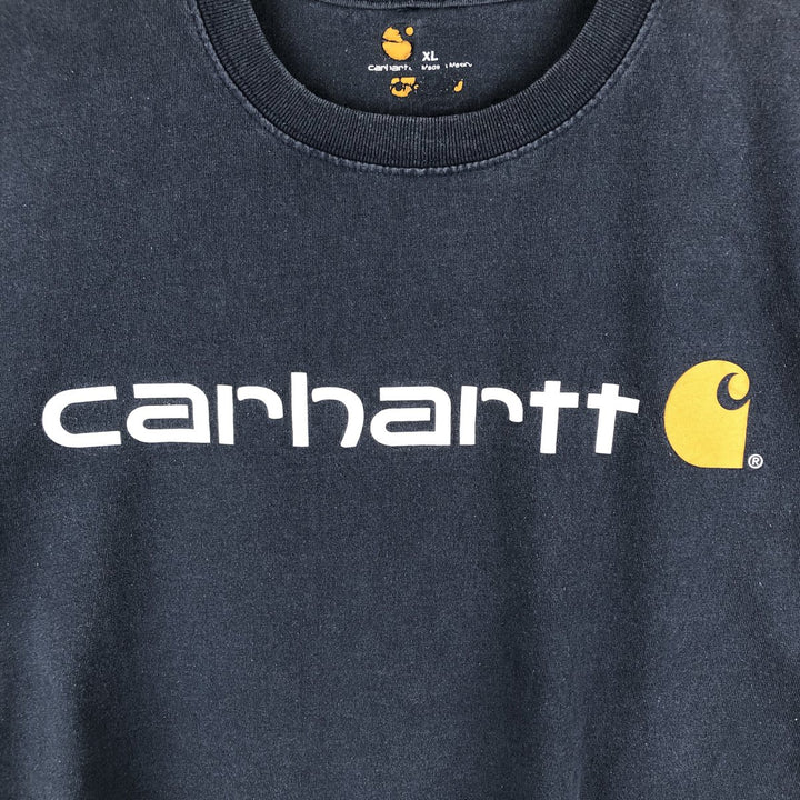 Carhartt long-sleeved T-shirt, men's size XL cotton navy blue type Vintage Second Hand
