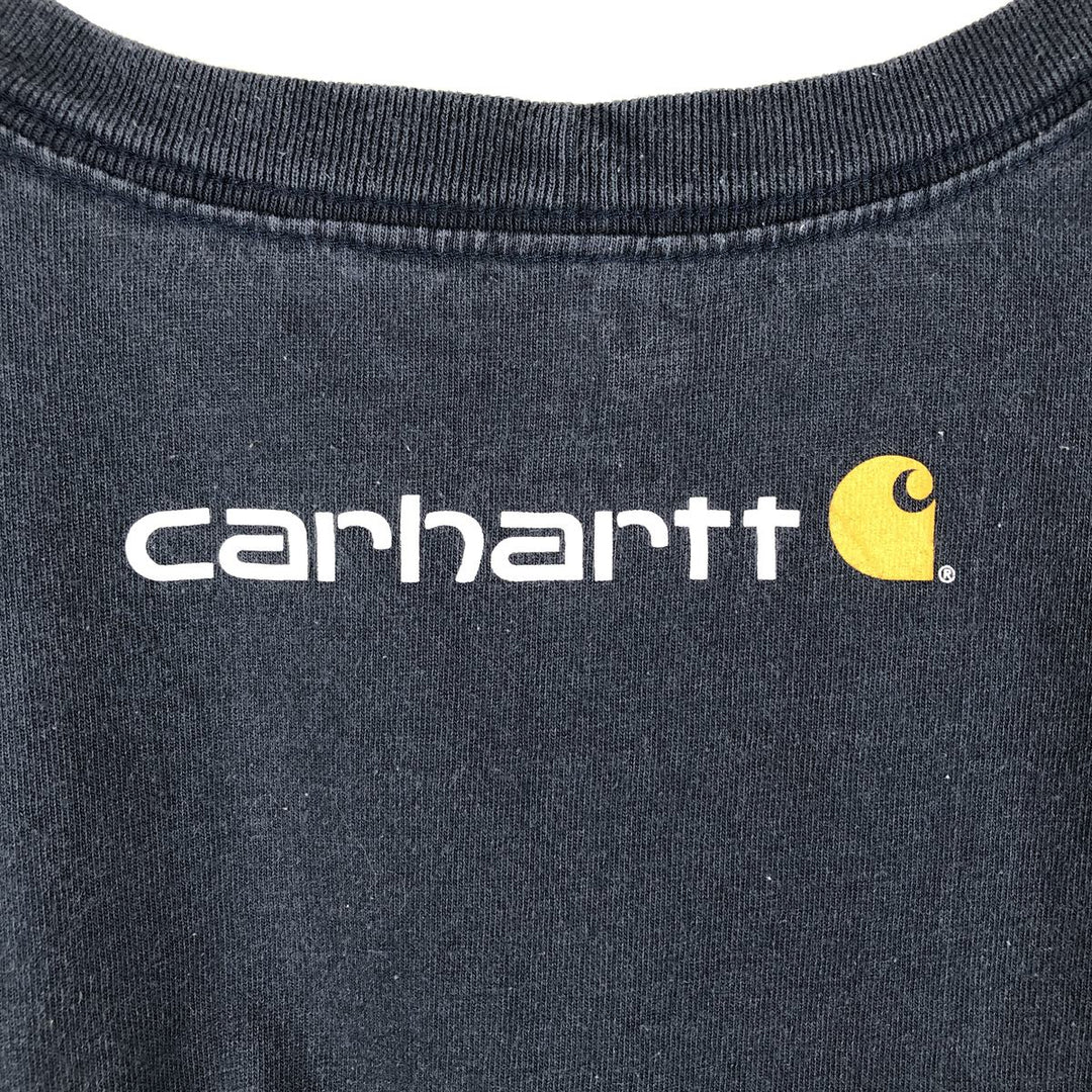 Carhartt long-sleeved T-shirt, men's size XL cotton navy blue type Vintage Second Hand