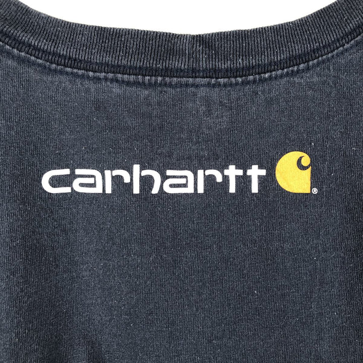 Carhartt long-sleeved T-shirt, men's size XL cotton navy blue type Vintage Second Hand
