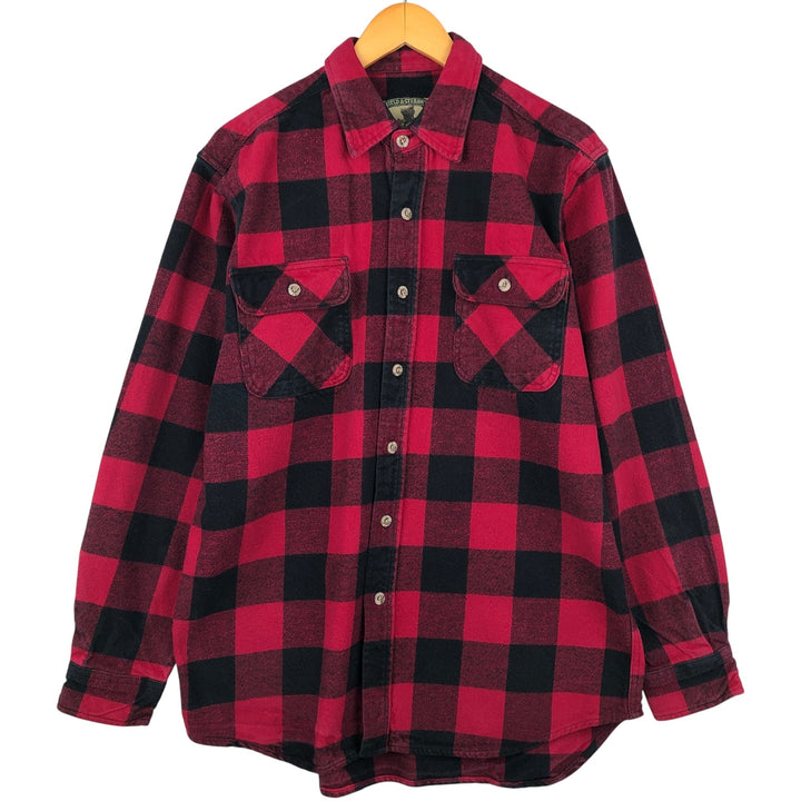 FIELD AND STREAM Buffalo Check Long Sleeve Flannel Check Shirt, Men's Size L unclear wine-red Vintage Second Hand