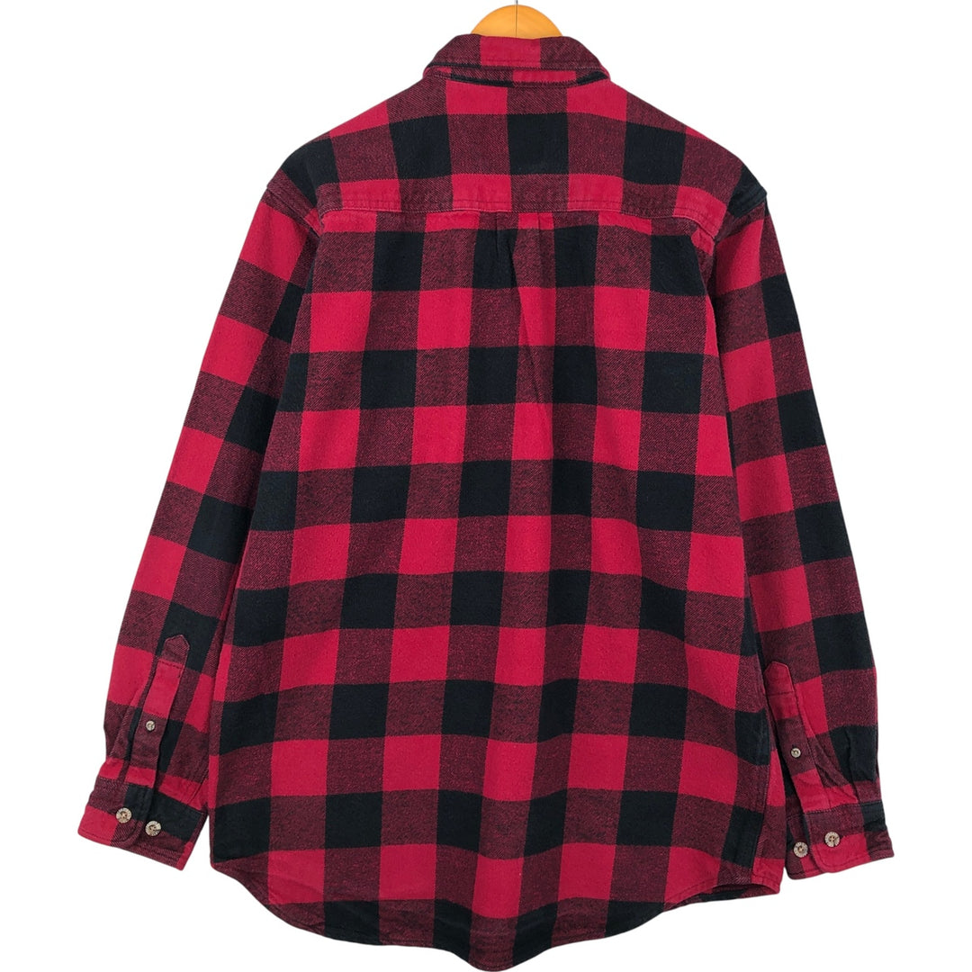 FIELD AND STREAM Buffalo Check Long Sleeve Flannel Check Shirt, Men's Size L unclear wine-red Vintage Second Hand