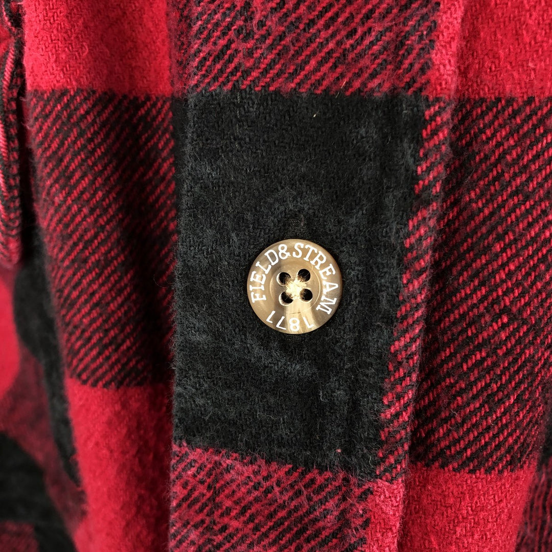 FIELD AND STREAM Buffalo Check Long Sleeve Flannel Check Shirt, Men's Size L unclear wine-red Vintage Second Hand