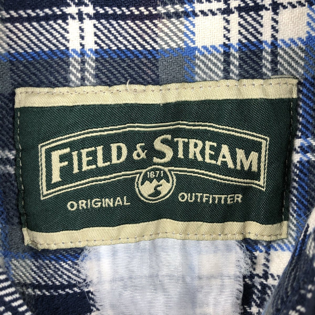 Field and Stream Original Outfitter Long Sleeve Flannel Check Shirt, Men's Size L unclear navy blue type Vintage Second Hand
