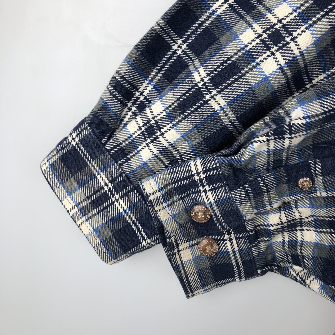 Field and Stream Original Outfitter Long Sleeve Flannel Check Shirt, Men's Size L unclear navy blue type Vintage Second Hand