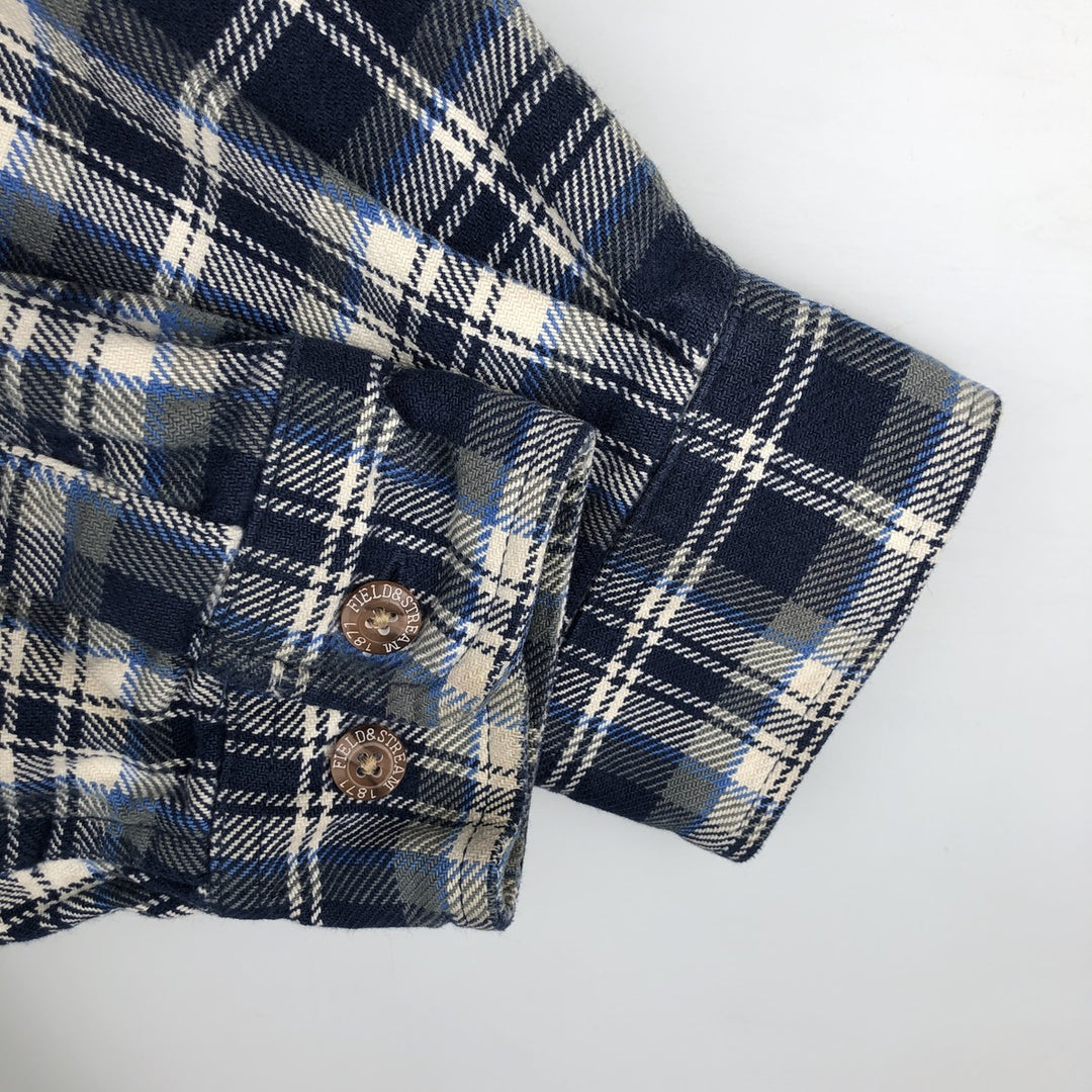 Field and Stream Original Outfitter Long Sleeve Flannel Check Shirt, Men's Size L unclear navy blue type Vintage Second Hand