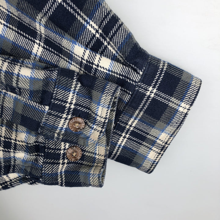 Field and Stream Original Outfitter Long Sleeve Flannel Check Shirt, Men's Size L unclear navy blue type Vintage Second Hand