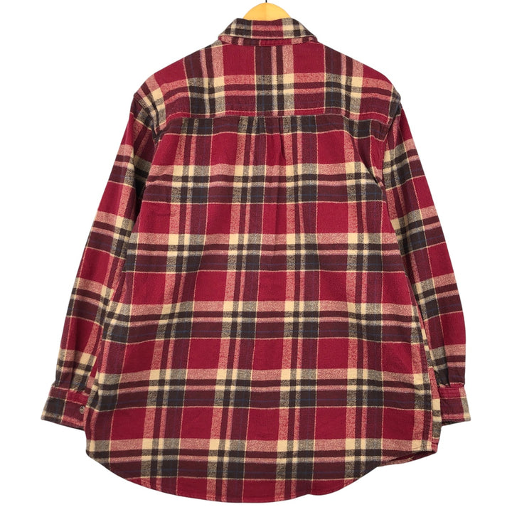 FIELD AND STREAM ORIGINAL OUTFITTER Long Sleeve Heavy Flannel Check Shirt, Men's Size L cotton wine-red Vintage Second Hand