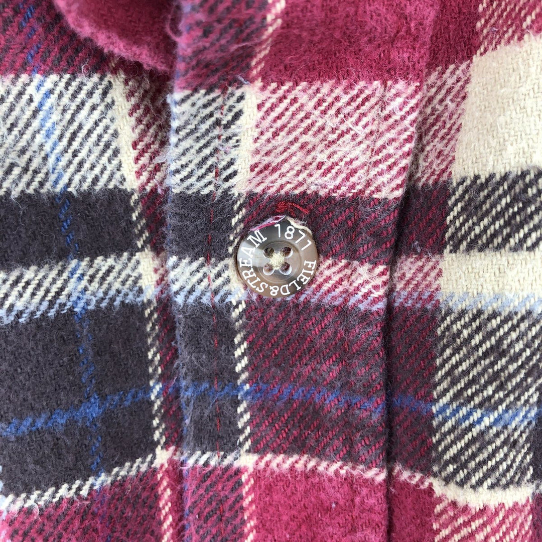 FIELD AND STREAM ORIGINAL OUTFITTER Long Sleeve Heavy Flannel Check Shirt, Men's Size L cotton wine-red Vintage Second Hand