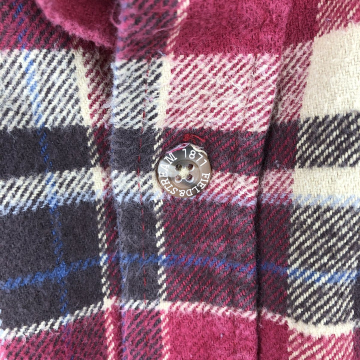 FIELD AND STREAM ORIGINAL OUTFITTER Long Sleeve Heavy Flannel Check Shirt, Men's Size L cotton wine-red Vintage Second Hand