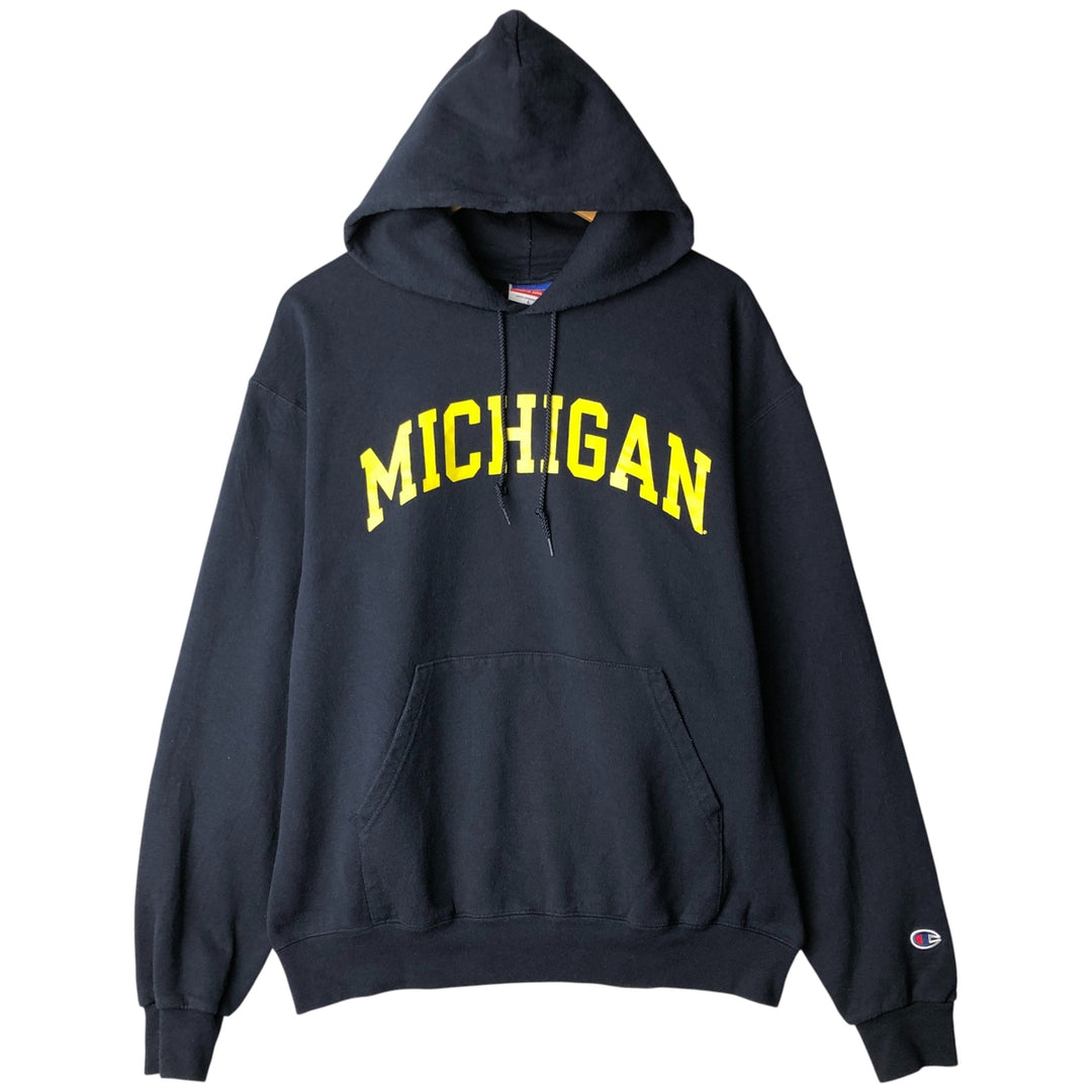 2000'S Champion Authentic Athletic Apparel University of Michigan College Pullover Hoodie, Men's Size L cotton navy blue type Vintage Second Hand