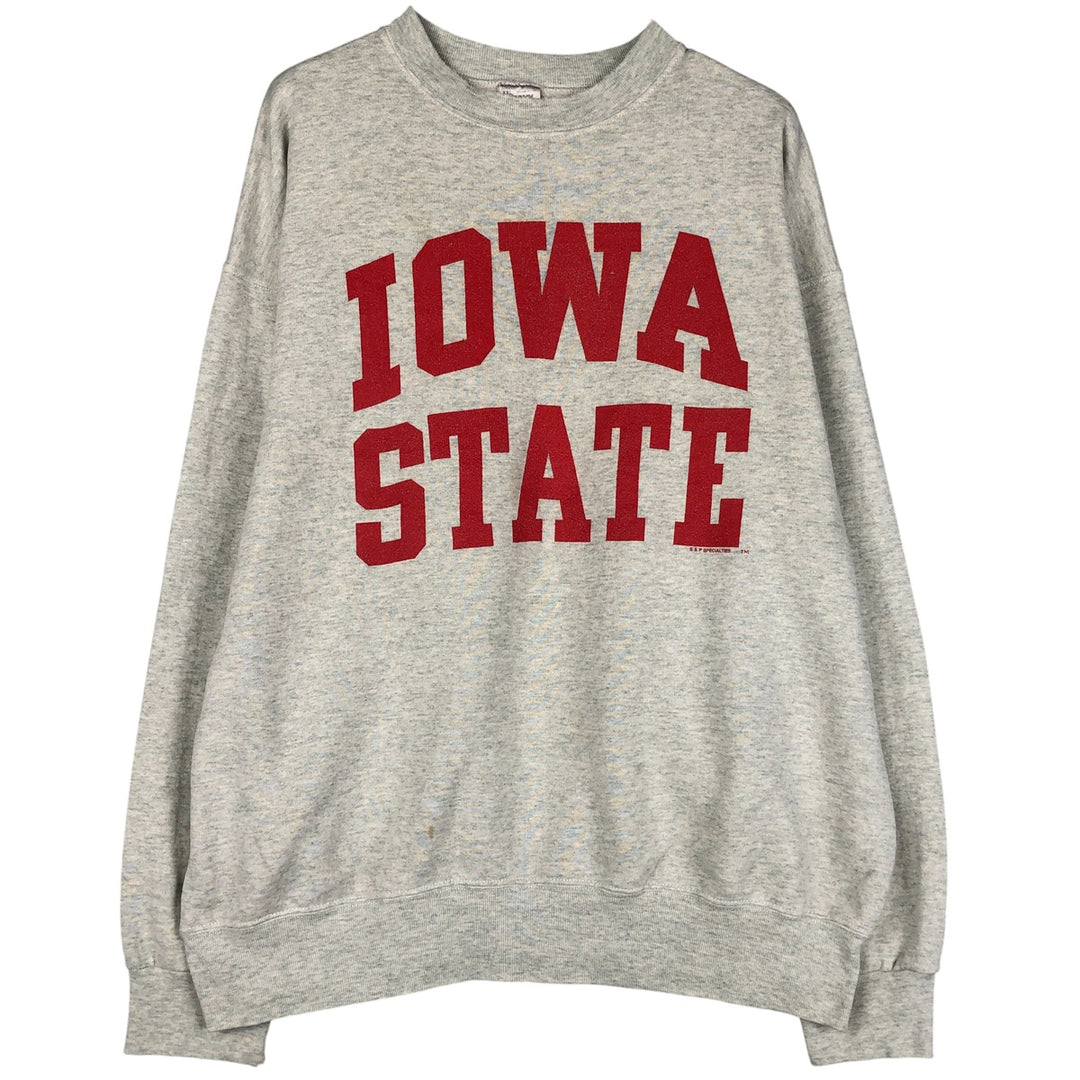 Vintage 1990'S Fruit of the Loom Iowa State University college sweatshirt, made in the USA, size XXL, men's unclear gray type Vintage Second Hand