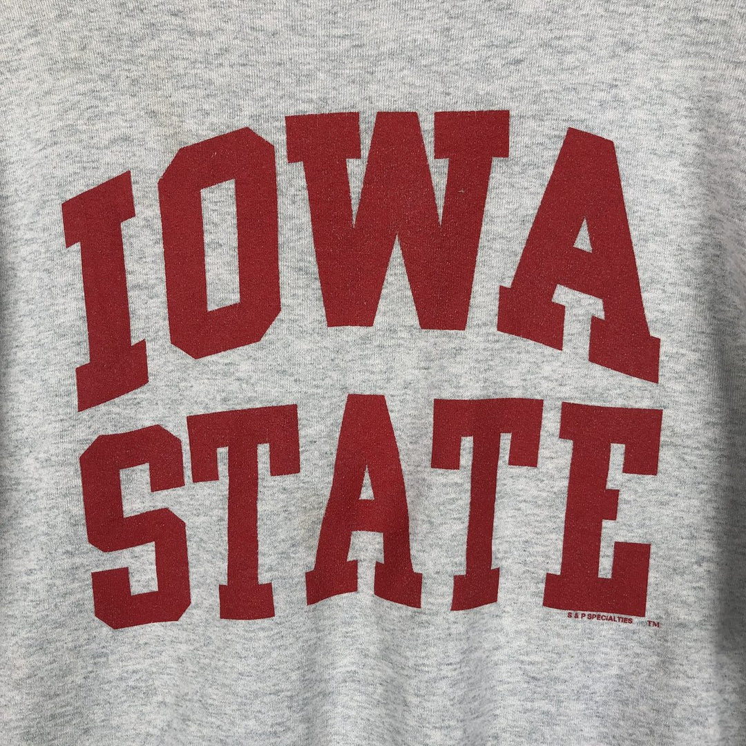Vintage 1990'S Fruit of the Loom Iowa State University college sweatshirt, made in the USA, size XXL, men's unclear gray type Vintage Second Hand