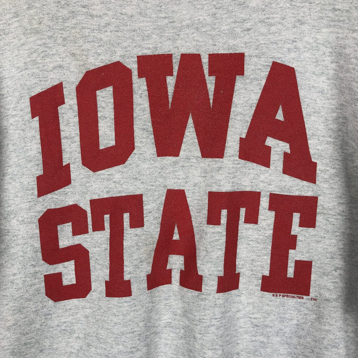 Vintage 1990'S Fruit of the Loom Iowa State University college sweatshirt, made in the USA, size XXL, men's unclear gray type Vintage Second Hand