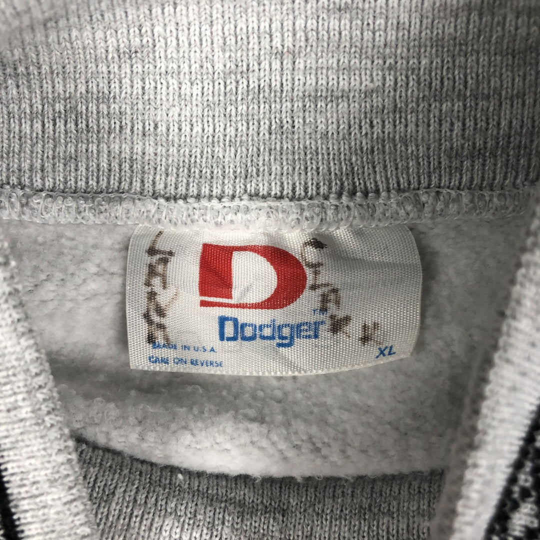 Vintage 90'S DODGER triple print high-neck college sweatshirt, made in the USA, men's size XL polyester gray type Vintage Second Hand