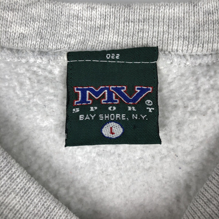 Vintage 90'S MV SPORT triple print college sweatshirt, made in the USA, men's size L cotton gray type Vintage Second Hand