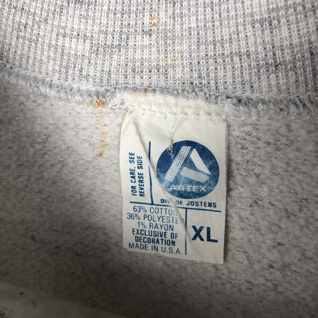 Vintage '90'S ARTEX triple print college sweatshirt, made in the USA, men's size XL cotton gray type Vintage Second Hand