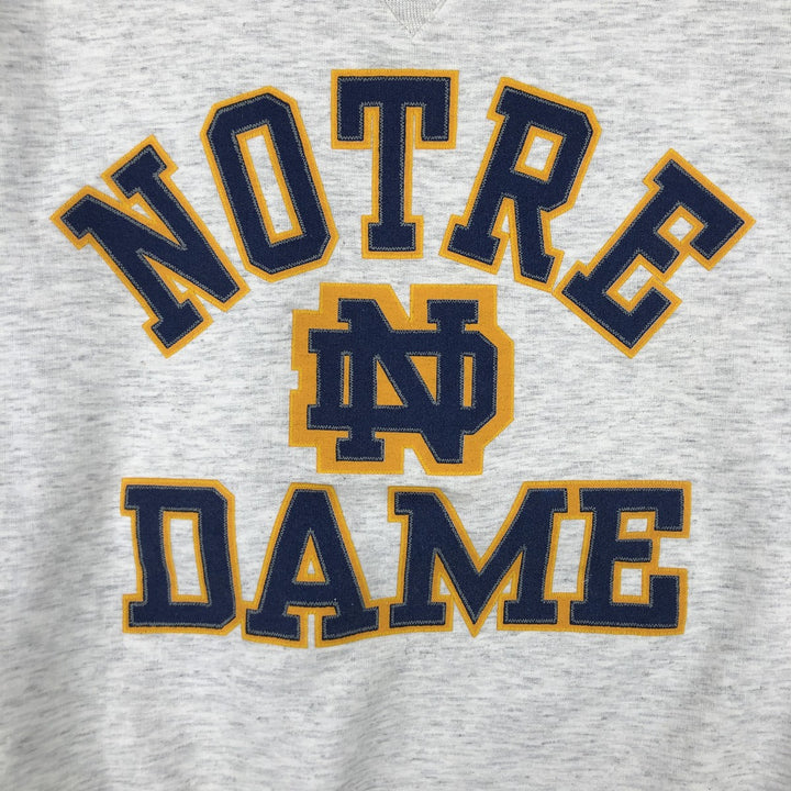 Vintage 90'S BAC PREMIER University of Notre Dame 3-Panel Print College Sweatshirt, Made in USA, Men's Size L polyester gray type Vintage Second Hand