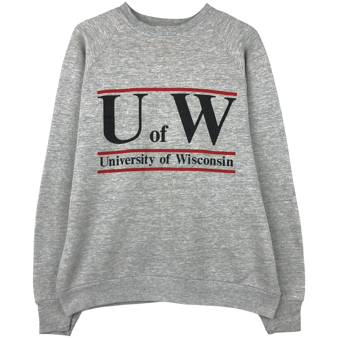 Vintage 90'S Fruit of the Loom college sweatshirt, made in the USA, size M, men's unclear gray type Vintage Second Hand