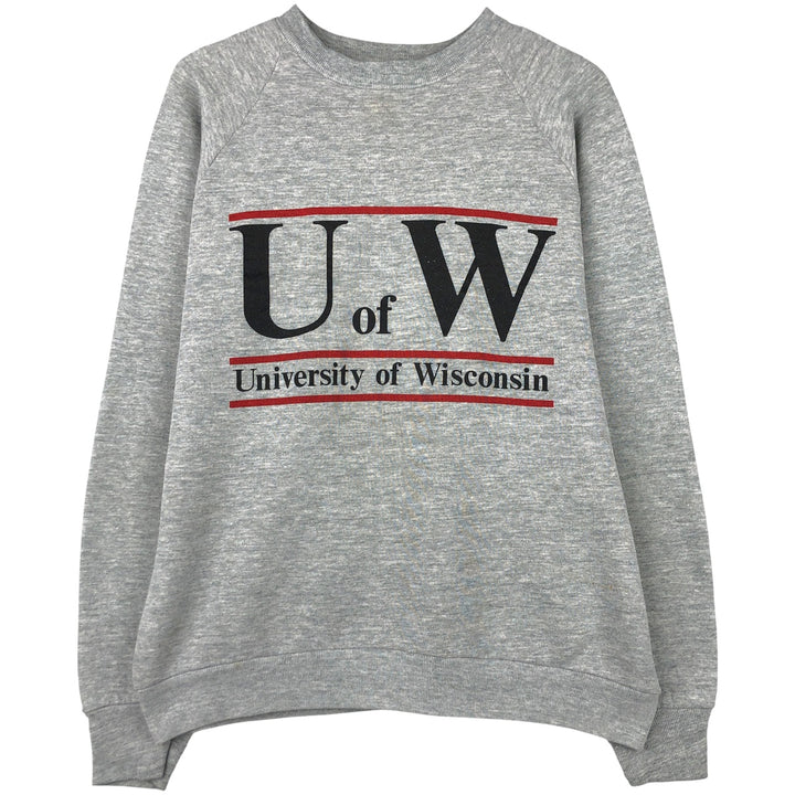Vintage 90'S Fruit of the Loom college sweatshirt, made in the USA, size M, men's unclear gray type Vintage Second Hand