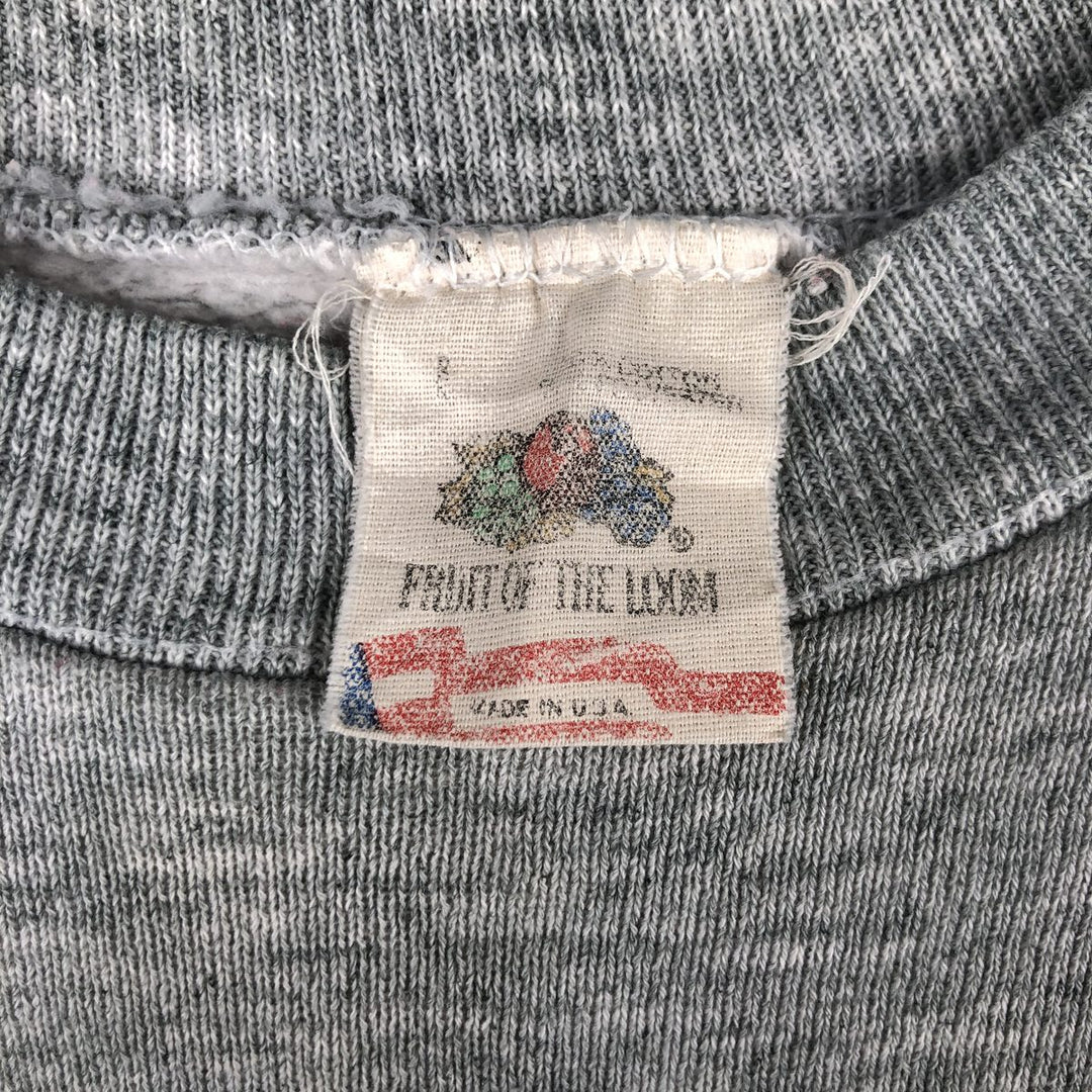 Vintage 90'S Fruit of the Loom college sweatshirt, made in the USA, size M, men's unclear gray type Vintage Second Hand