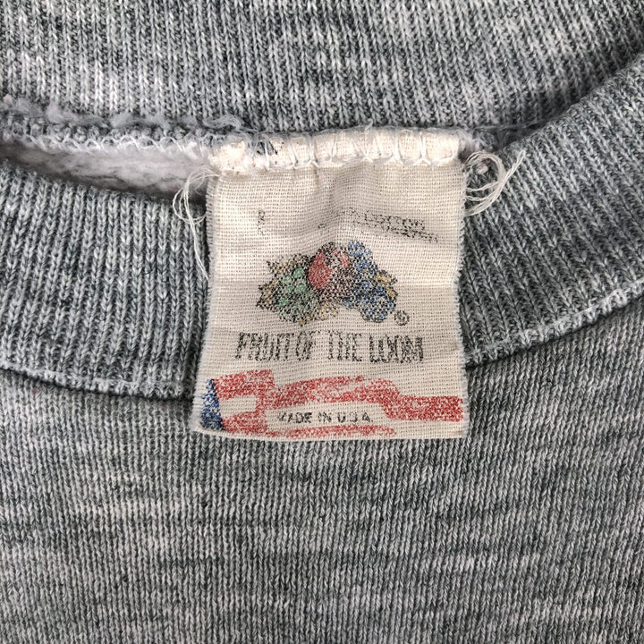 Vintage 90'S Fruit of the Loom college sweatshirt, made in the USA, size M, men's unclear gray type Vintage Second Hand