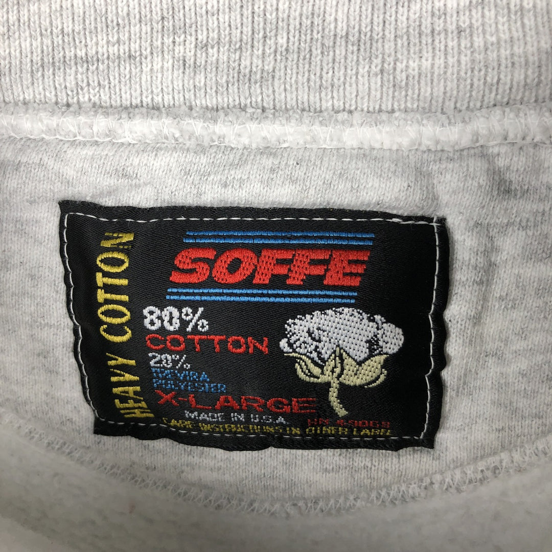 Vintage 90'S SOFFE college sweatshirt, made in the USA, men's size XL cotton gray type Vintage Second Hand