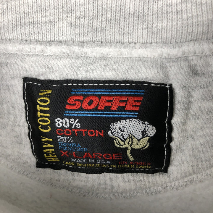 Vintage 90'S SOFFE college sweatshirt, made in the USA, men's size XL cotton gray type Vintage Second Hand