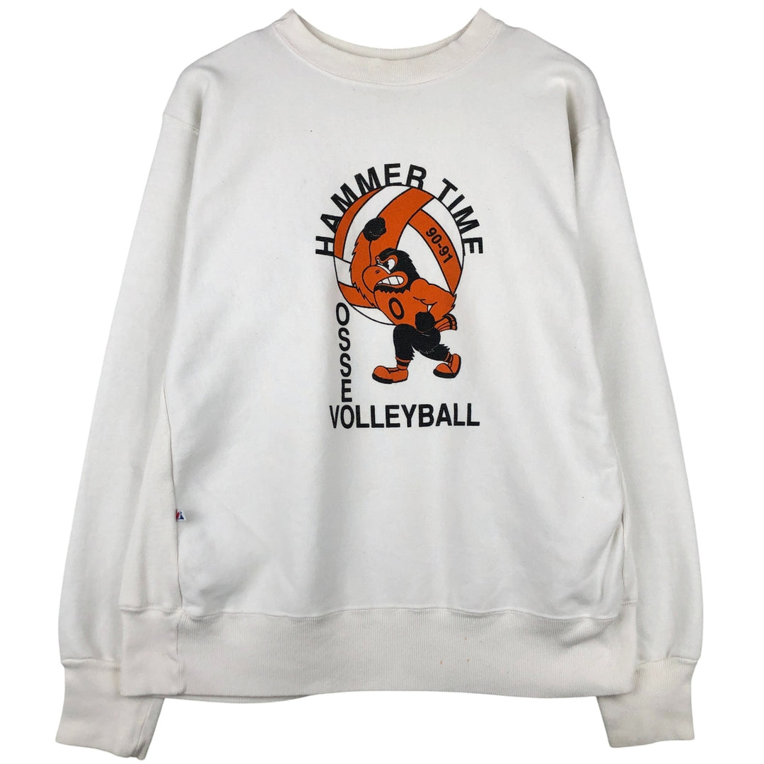 Vintage Majestic Cross Cut College Character Sweatshirt, Made in USA, Men's XL unclear white type Vintage Second Hand