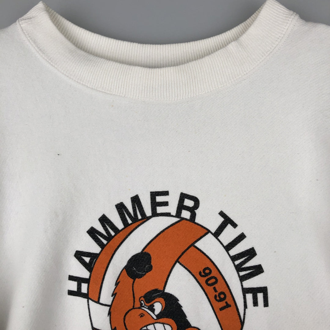 Vintage Majestic Cross Cut College Character Sweatshirt, Made in USA, Men's XL unclear white type Vintage Second Hand