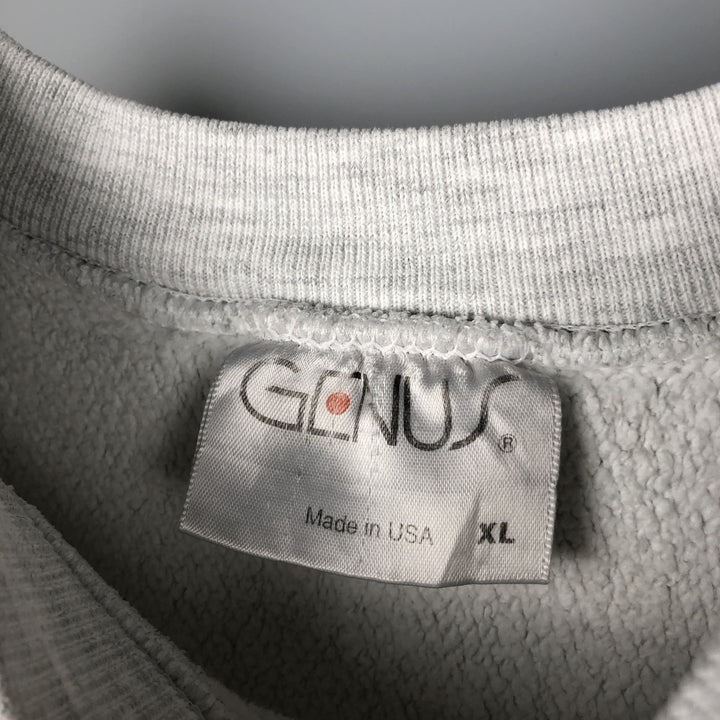 90'S GENUS College Sweatshirt, Made in USA, Men's Size XL, Vintage cotton gray type Vintage Second Hand
