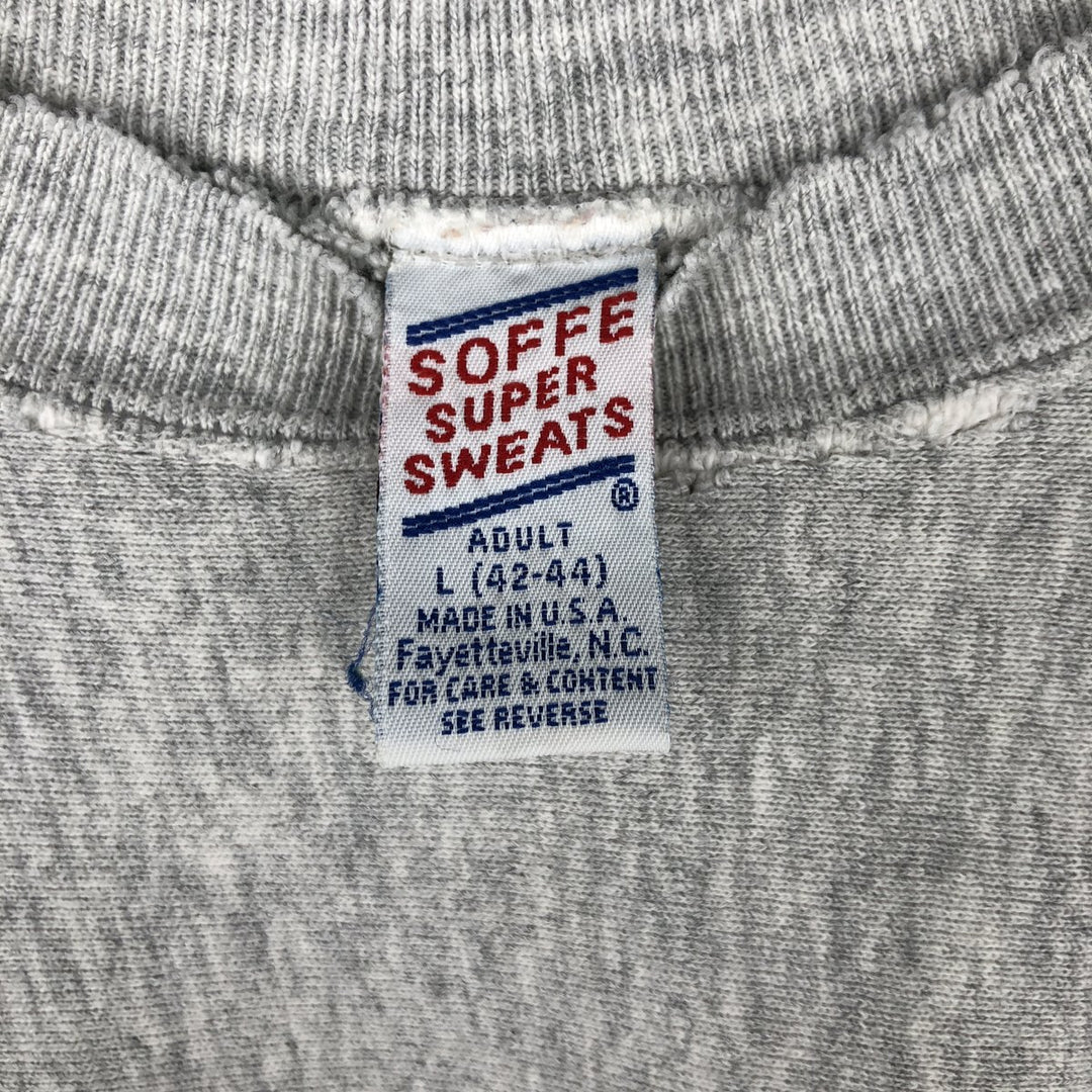 Vintage 90'S SOFFE SUPER SWEATS college sweatshirt. cotton gray type Vintage Second Hand