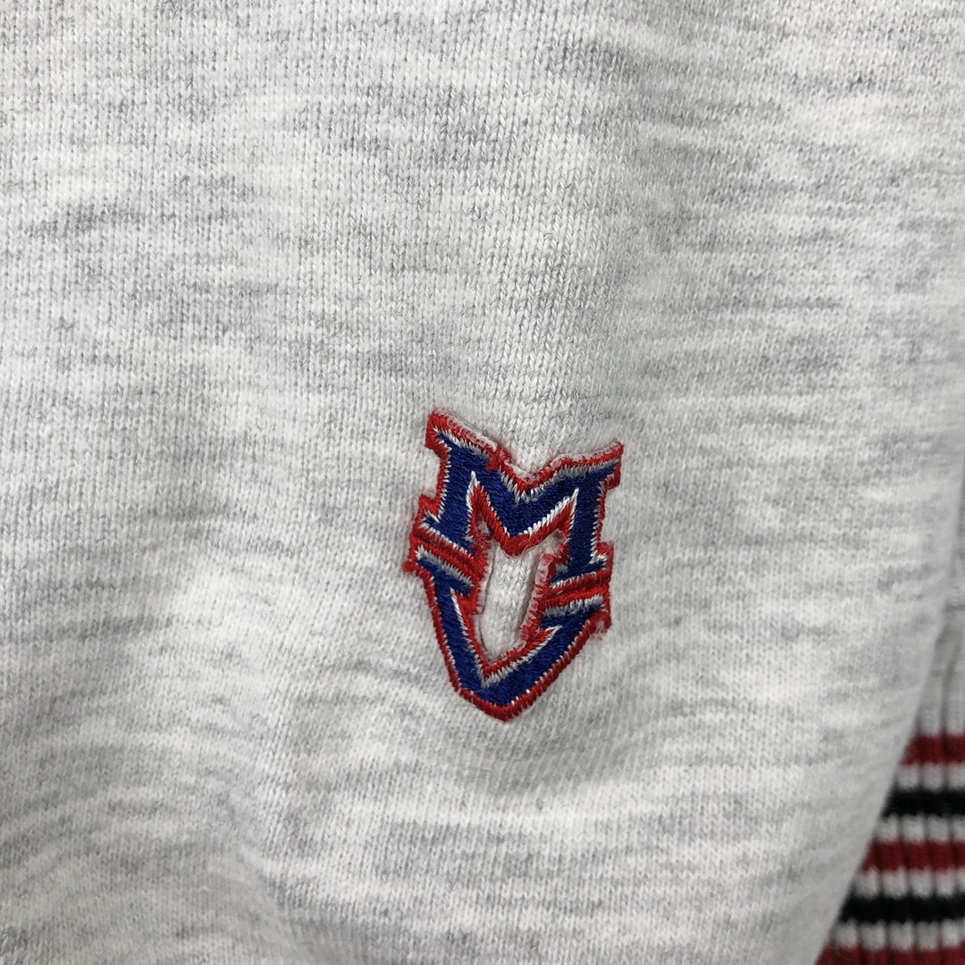 Vintage 90'S MV SPORT PRO WEAVE striped college sweatshirt, made in the USA, men's size XL cotton gray type Vintage Second Hand