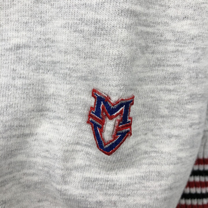 Vintage 90'S MV SPORT PRO WEAVE striped college sweatshirt, made in the USA, men's size XL cotton gray type Vintage Second Hand
