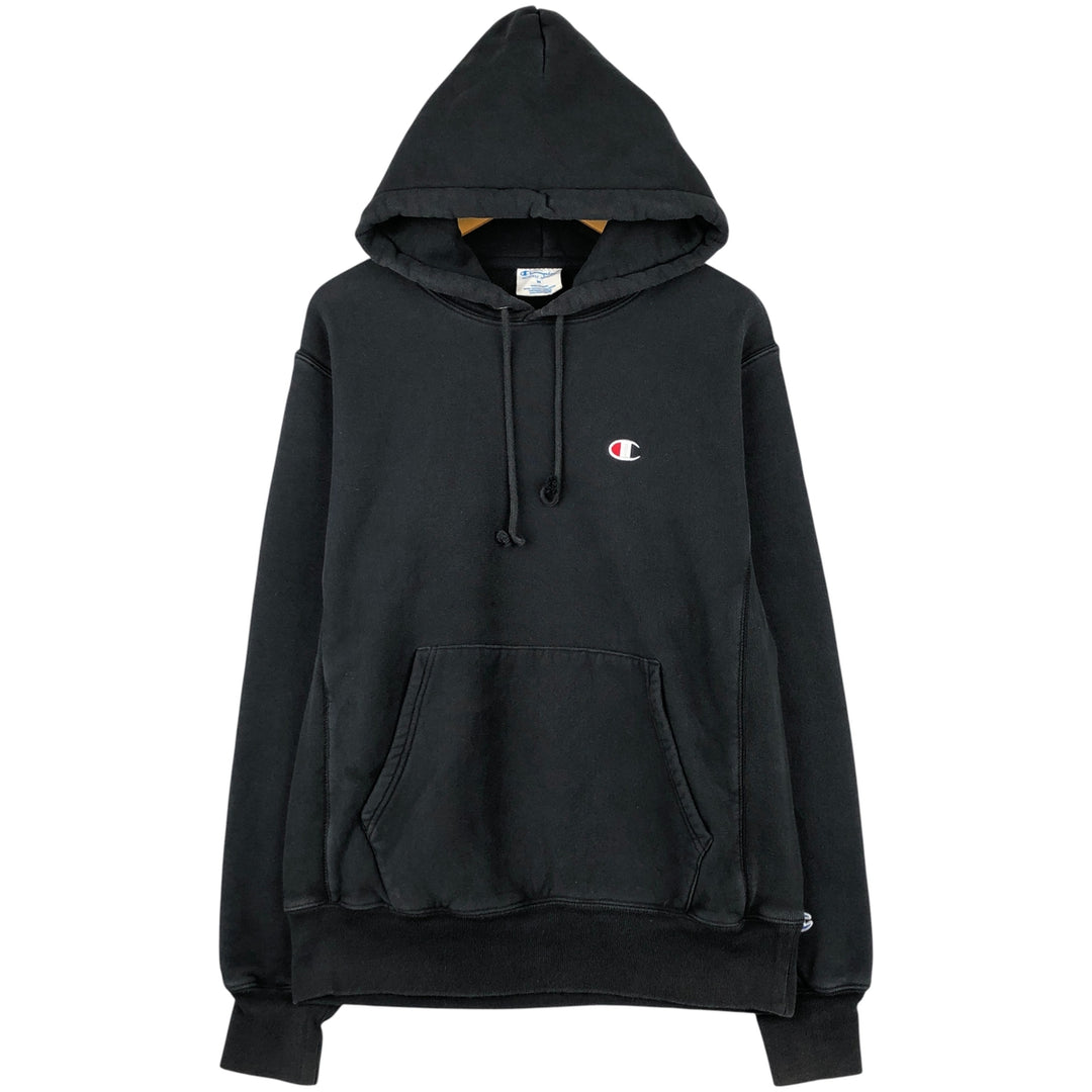 Champion Reverse Weave Replica Solid Tag Pullover Hoodie, Men's Size M cotton black type Vintage Second Hand