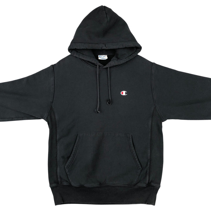 Champion Reverse Weave Replica Solid Tag Pullover Hoodie, Men's Size M cotton black type Vintage Second Hand