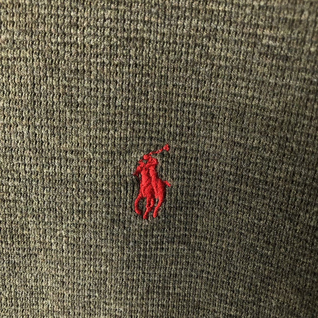 Ralph Lauren POLO RALPH LAUREN SLEEPWEAR Thermal Long T-shirt Waffle Men's XL cotton Khaki type sage green Vintage Second Hand