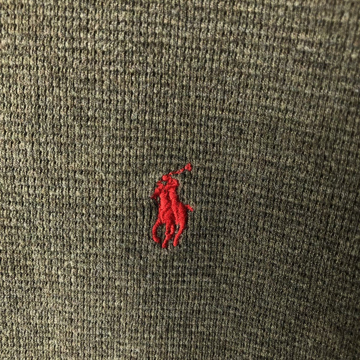 Ralph Lauren POLO RALPH LAUREN SLEEPWEAR Thermal Long T-shirt Waffle Men's XL cotton Khaki type sage green Vintage Second Hand