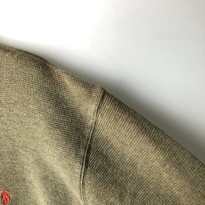 Ralph Lauren POLO RALPH LAUREN SLEEPWEAR Thermal Long T-shirt Waffle Men's XL cotton Khaki type sage green Vintage Second Hand